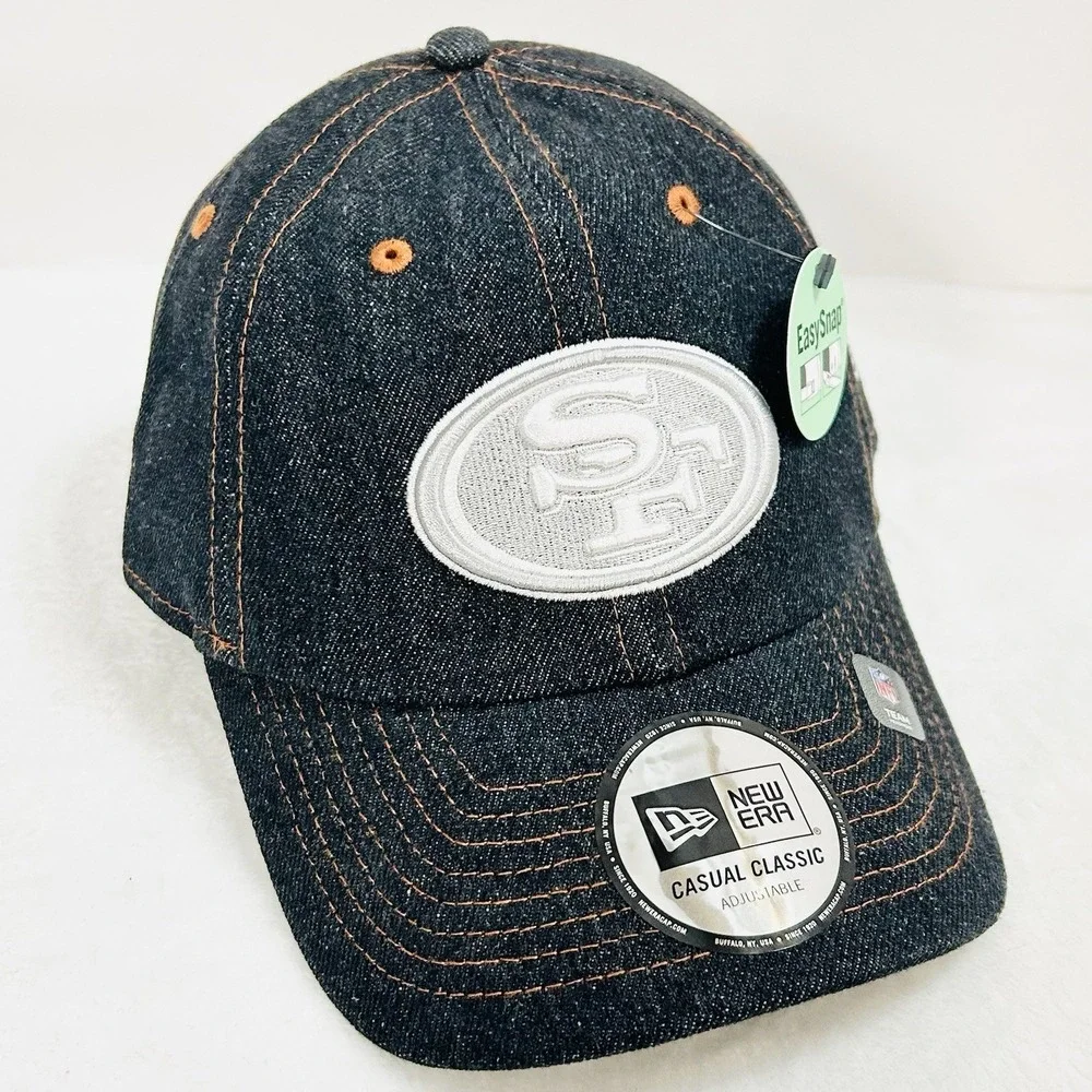 New Era San‎ Francisco 49ers Denim Casual Classic Hat Cap Adjustable Strap Blue